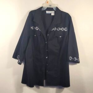 Club Z Black Denim Studded Jacket - Plus Size 3XL - Edgy Rocker Vibe​